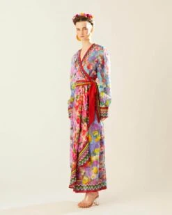 Multi Eden Udipti Wrap Dress -Ethereal Styles rr237523