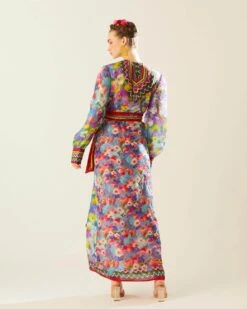 Multi Eden Udipti Wrap Dress -Ethereal Styles rr23752b