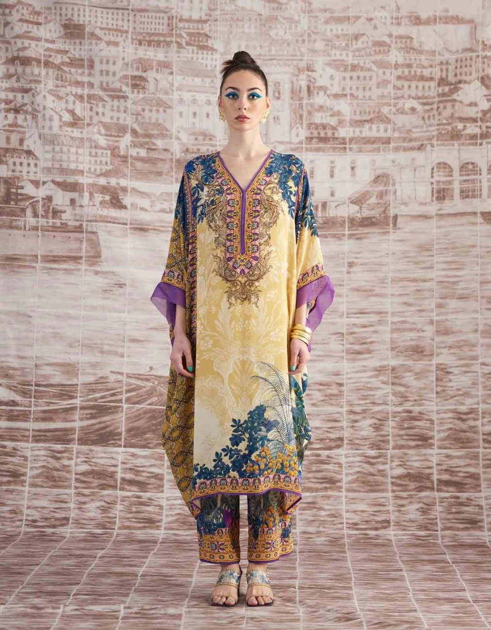 Mustard Vagator Olivia Kaftaan Dress 5 Mustard Vagator Olivia Kaftaan Dress - Image 3