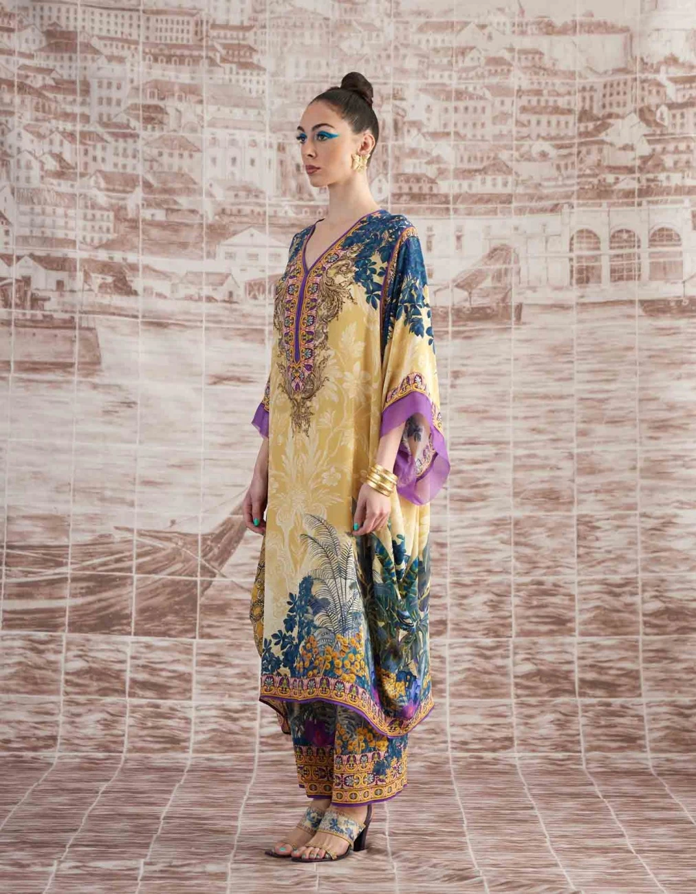 Mustard Vagator Olivia Kaftaan Dress 6 Mustard Vagator Olivia Kaftaan Dress - Image 4