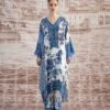 Blue And White Portugal Olivia Kaftaan Dress 2 Blue And White Portugal Olivia Kaftaan Dress -Ethereal Styles rr264501