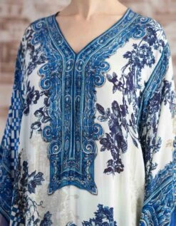 Blue And White Portugal Olivia Kaftaan Dress 12 Blue And White Portugal Olivia Kaftaan Dress -Ethereal Styles rr264504