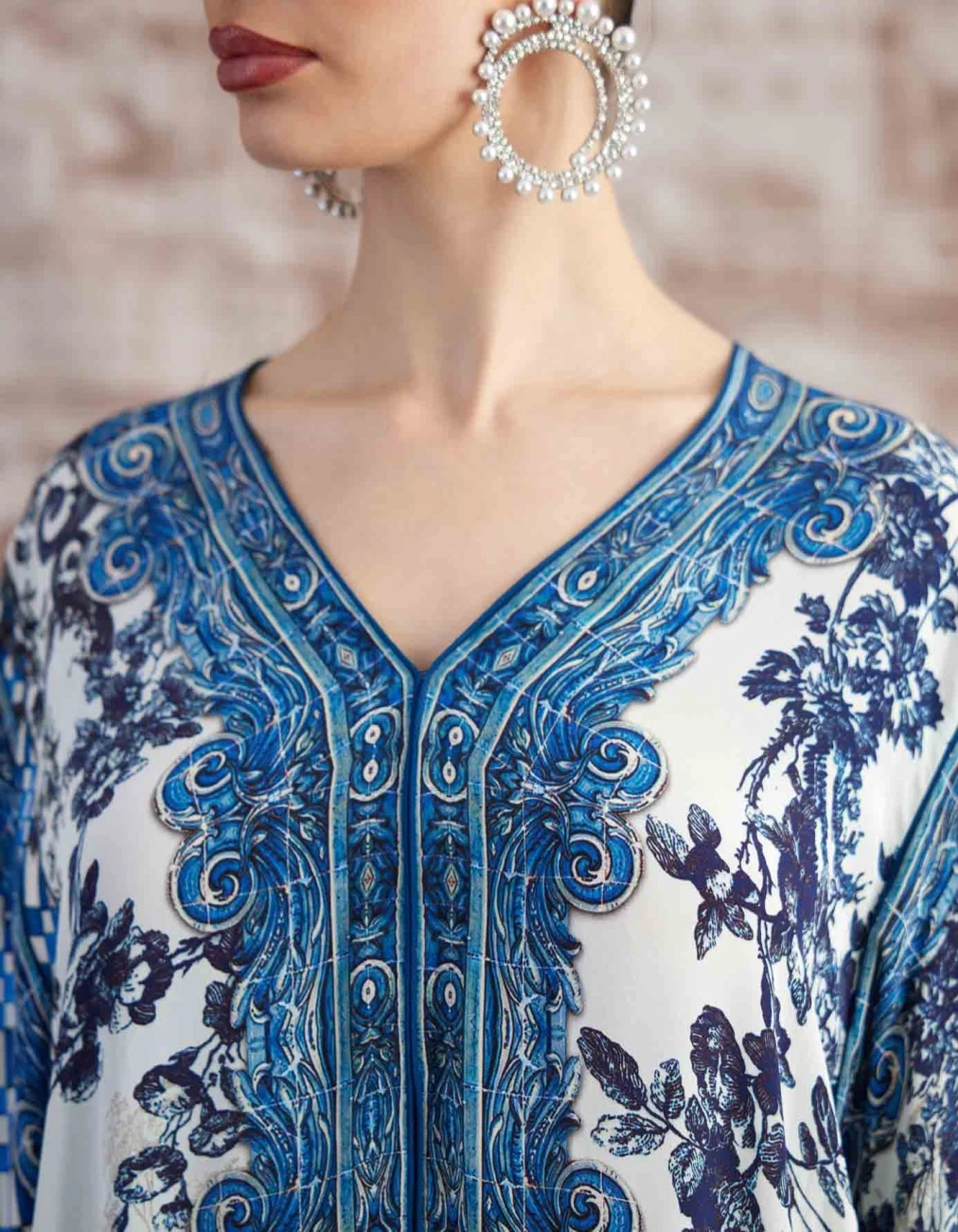 Blue And White Portugal Olivia Kaftaan Dress 7 Blue And White Portugal Olivia Kaftaan Dress - Image 5