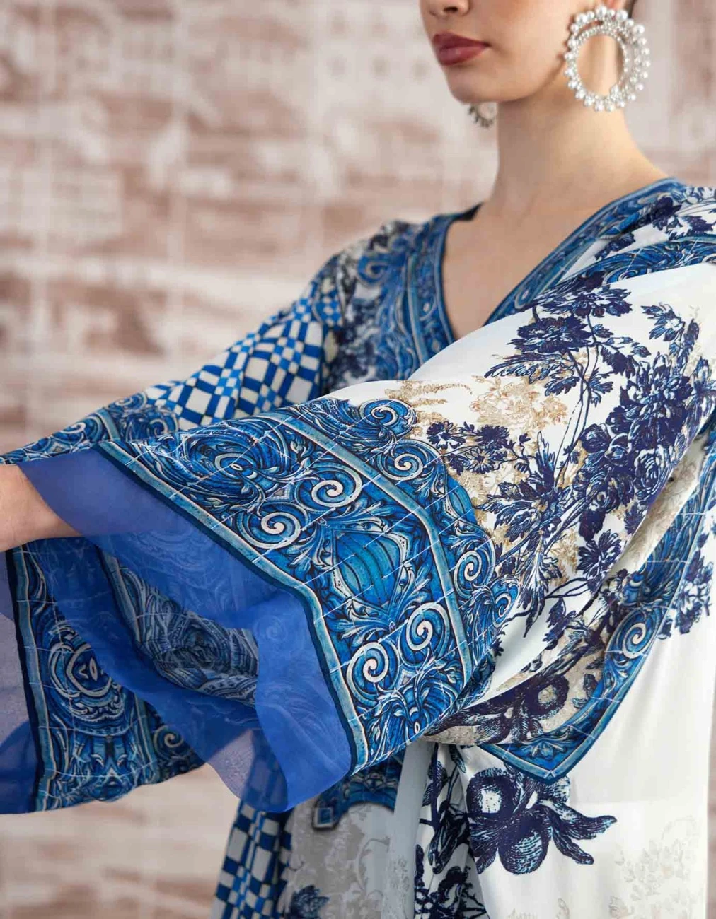 Blue And White Portugal Olivia Kaftaan Dress 8 Blue And White Portugal Olivia Kaftaan Dress - Image 6