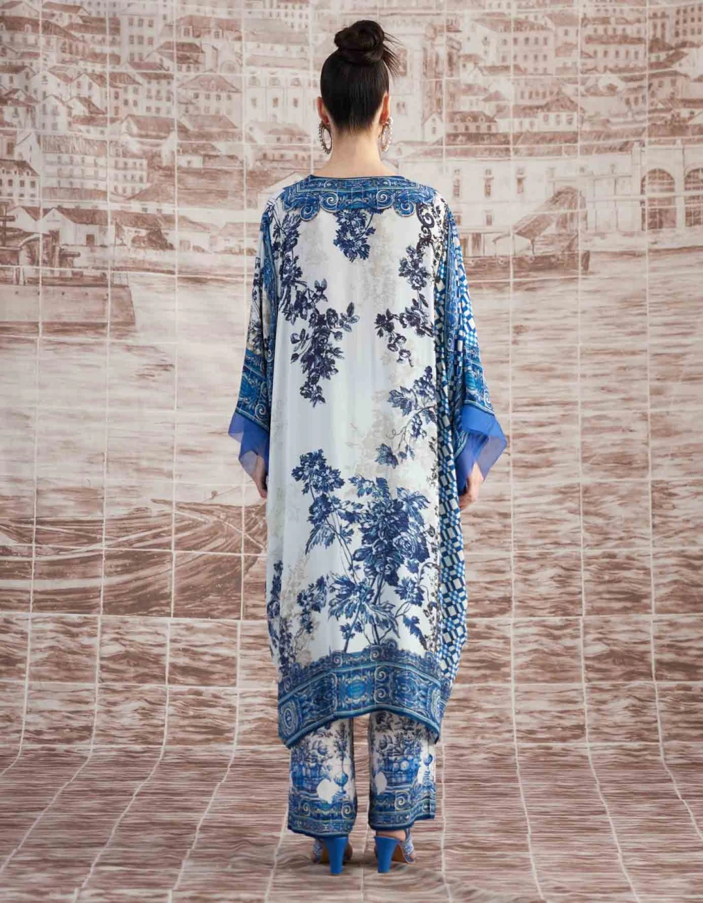 Blue And White Portugal Olivia Kaftaan Dress 9 Blue And White Portugal Olivia Kaftaan Dress - Image 7