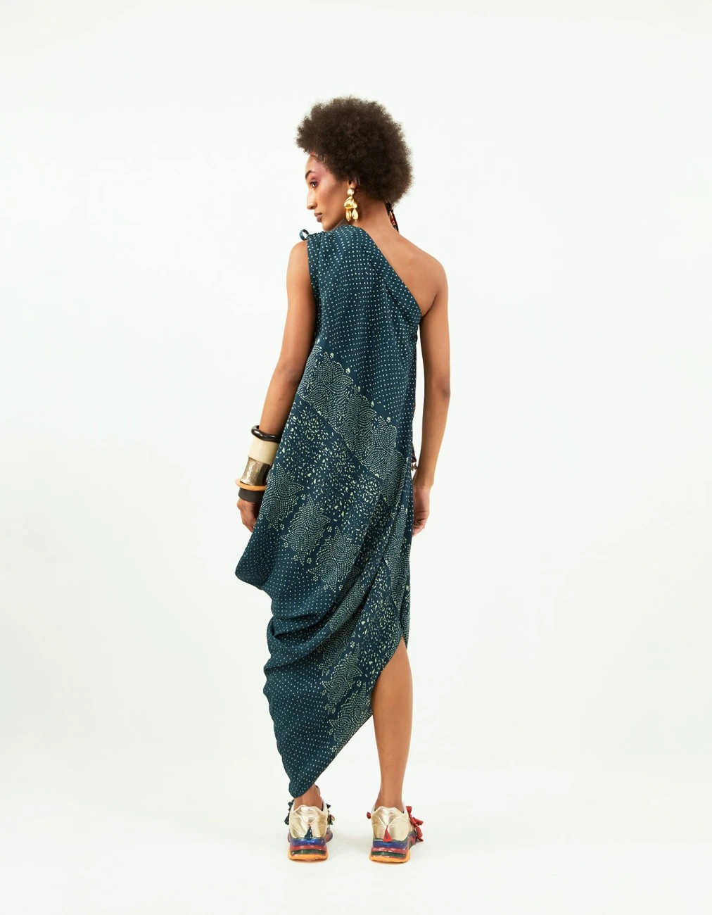Deep Teal Rasa One Shoulder Dress And Jacket 9 Deep Teal Rasa One Shoulder Dress And Jacket - Image 7