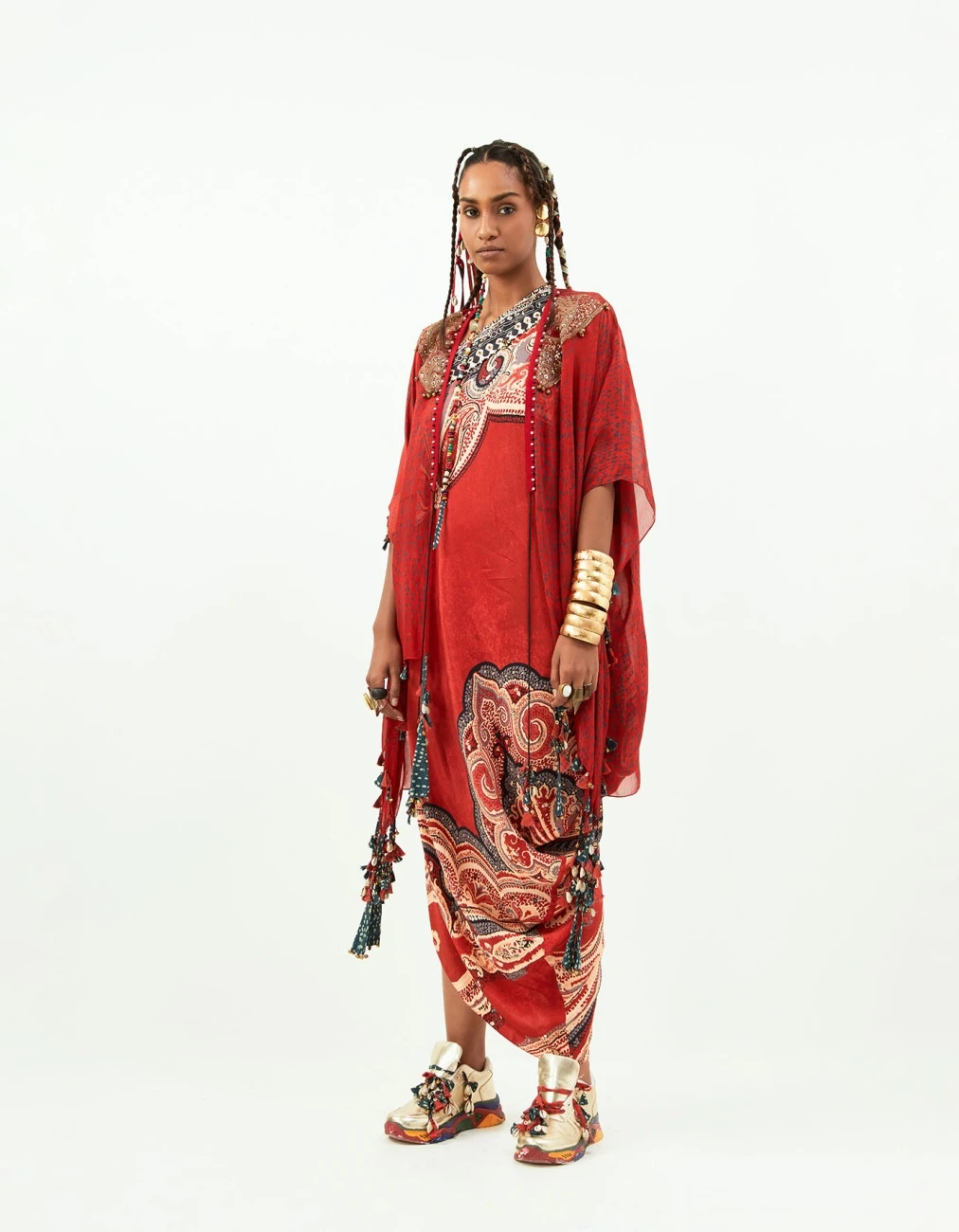 Sindoor Rasa One Shoulder Dress And Jacket 3 Sindoor Rasa One Shoulder Dress And Jacket