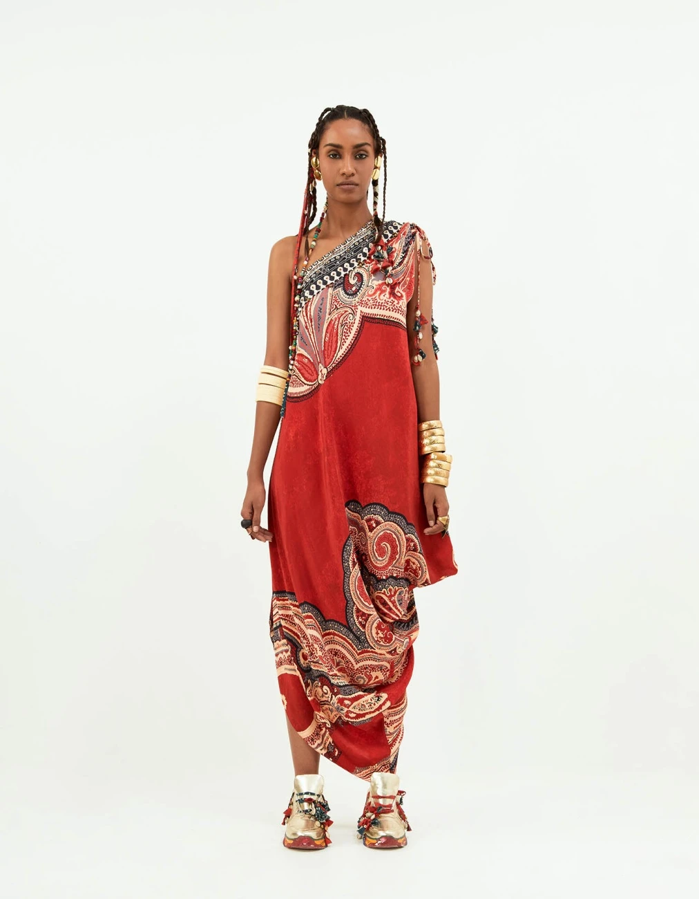 Sindoor Rasa One Shoulder Dress And Jacket 5 Sindoor Rasa One Shoulder Dress And Jacket - Image 3