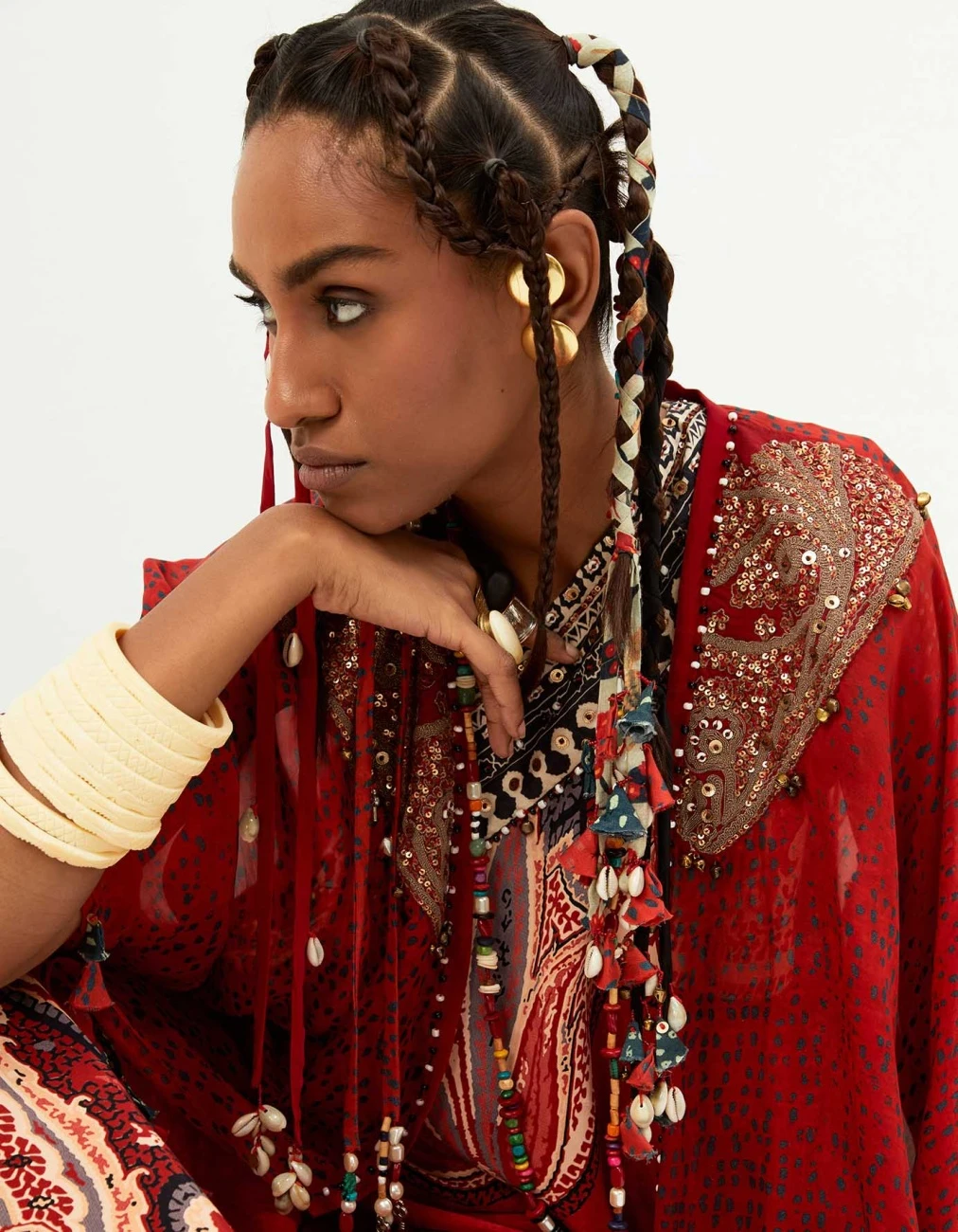 Sindoor Rasa One Shoulder Dress And Jacket 8 Sindoor Rasa One Shoulder Dress And Jacket - Image 6