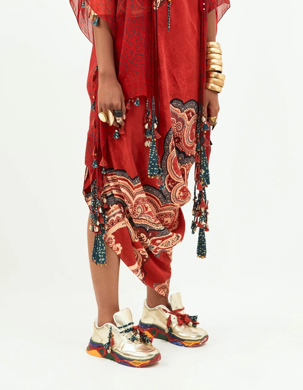 Sindoor Rasa One Shoulder Dress And Jacket 9 Sindoor Rasa One Shoulder Dress And Jacket - Image 7