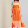 Orange Trecia Kaftan Dress -Ethereal Styles sage498 1