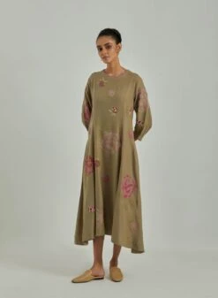 Beige Autumn Love Wool Dress -Ethereal Styles saivr006ahwoolpl2