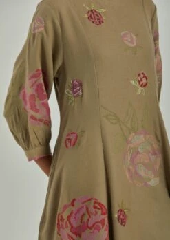 Beige Autumn Love Wool Dress -Ethereal Styles saivr006ahwoolpl4