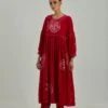 Pink Autumn Love Panel Silk Velvet Dress 1 Pink Autumn Love Panel Silk Velvet Dress -Ethereal Styles saivr012aubhsepk1