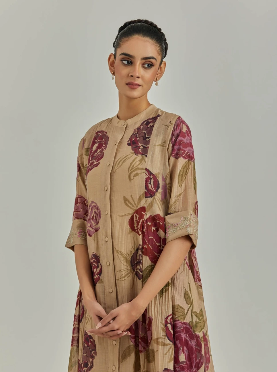 Beige Grace Panelled Dress 6 Beige Grace Panelled Dress - Image 4