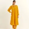 Clotilde Yellow Trellis Dress -Ethereal Styles saivr049luxgdnyl1