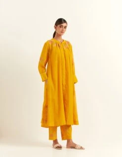 Clotilde Yellow Trellis Dress -Ethereal Styles saivr049luxgdnyl3