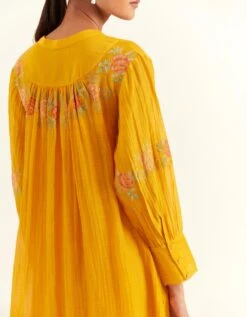 Clotilde Yellow Trellis Dress -Ethereal Styles saivr049luxgdnyl5