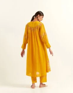 Clotilde Yellow Trellis Dress -Ethereal Styles saivr049luxgdnylb