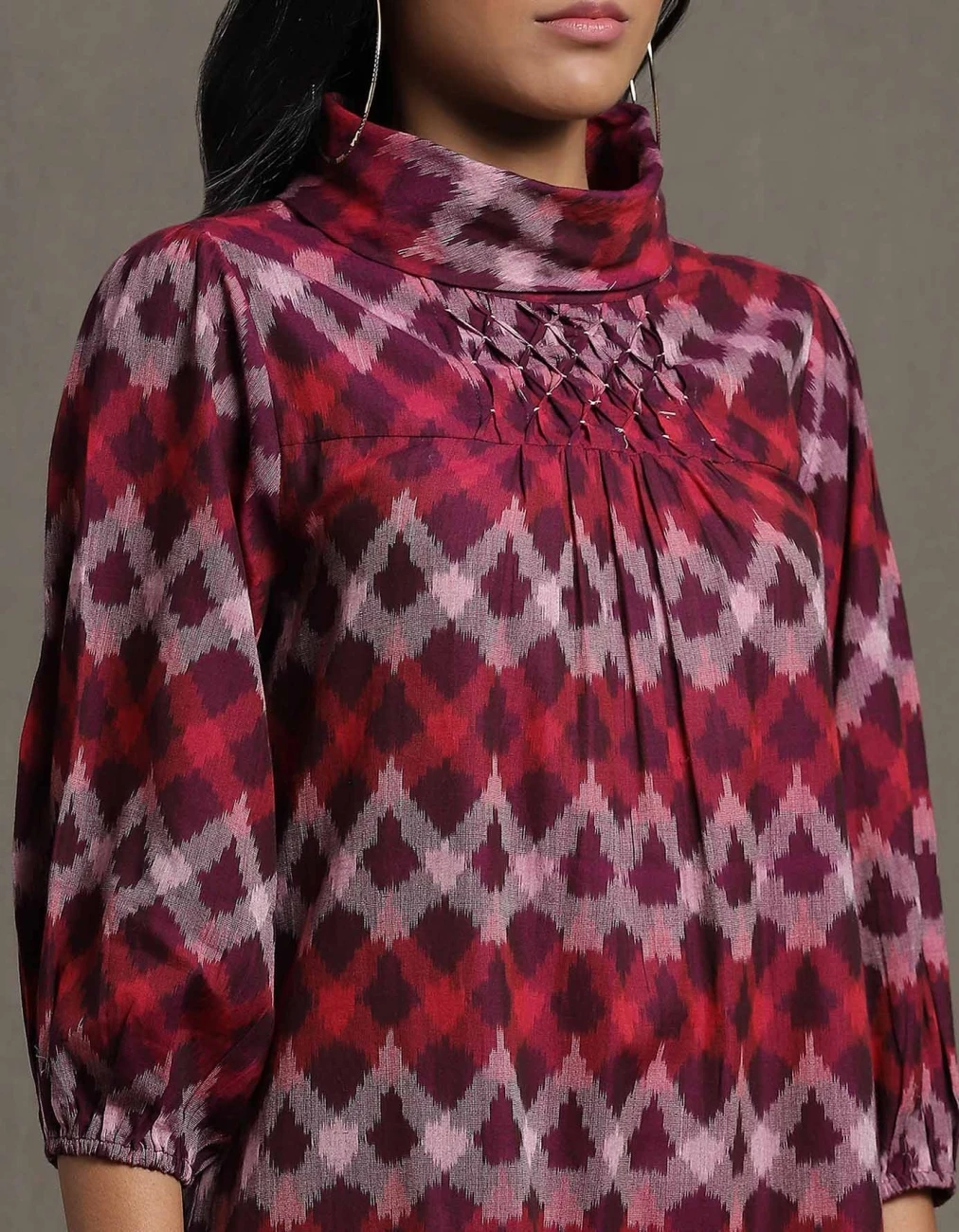 Purple Pleated High Neck Midi Dress With Ruffled Hem 6 Purple Pleated High Neck Midi Dress With Ruffled Hem - Image 4