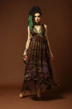 Senora Brown/olive Dress -Ethereal Styles senora0010 2