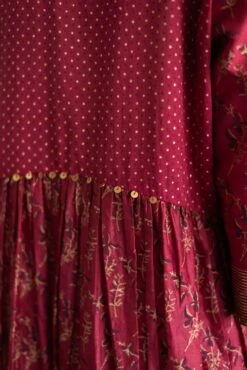 Daliha Pink Handwoven Chanderi Noah Dress -Ethereal Styles sk21424