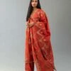 Rust Silk Chanderi Kurta Dress Set 1 Rust Silk Chanderi Kurta Dress Set -Ethereal Styles sng011