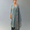 Light Blue Silk Chanderi Kurta Dress Set -Ethereal Styles sng01a1