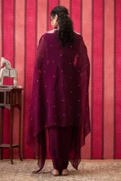 Qala Drape Dress With Printed Applique Cape -Ethereal Styles sp4060b