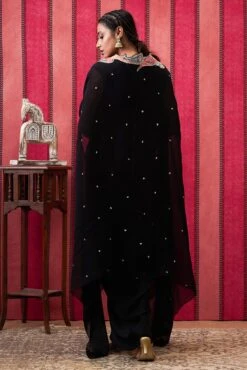 Qala Drape Dress With Applique Cape -Ethereal Styles sp4121b