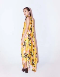 Yellow Dahlia Halter Dress -Ethereal Styles srt0254