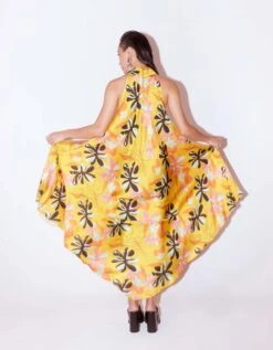 Yellow Dahlia Halter Dress -Ethereal Styles srt025b