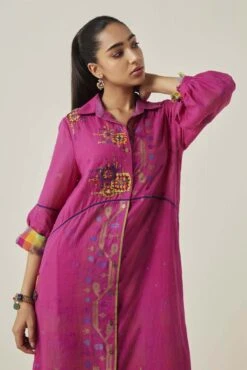 Pink Gulzaar Shirt Dress -Ethereal Styles ss2304a5