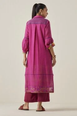 Pink Gulzaar Shirt Dress -Ethereal Styles ss2304ab