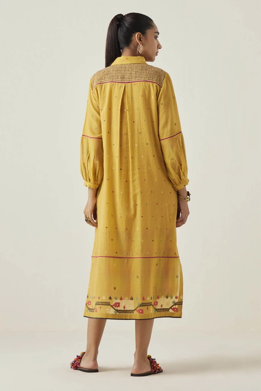 Yellow Gulzaar Shirt Dress 8 Yellow Gulzaar Shirt Dress - Image 6