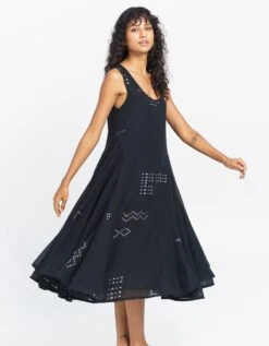 Scoop-Neck Gathered Midi Dress -Ethereal Styles ss23dre0162