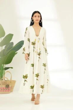 Off-White Banana Tree Print Dress 12 Off-White Banana Tree Print Dress -Ethereal Styles ss23nk742