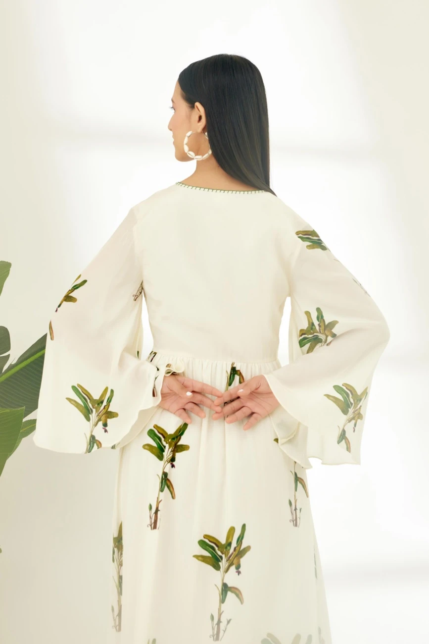 Off-White Banana Tree Print Dress 9 Off-White Banana Tree Print Dress - Image 7
