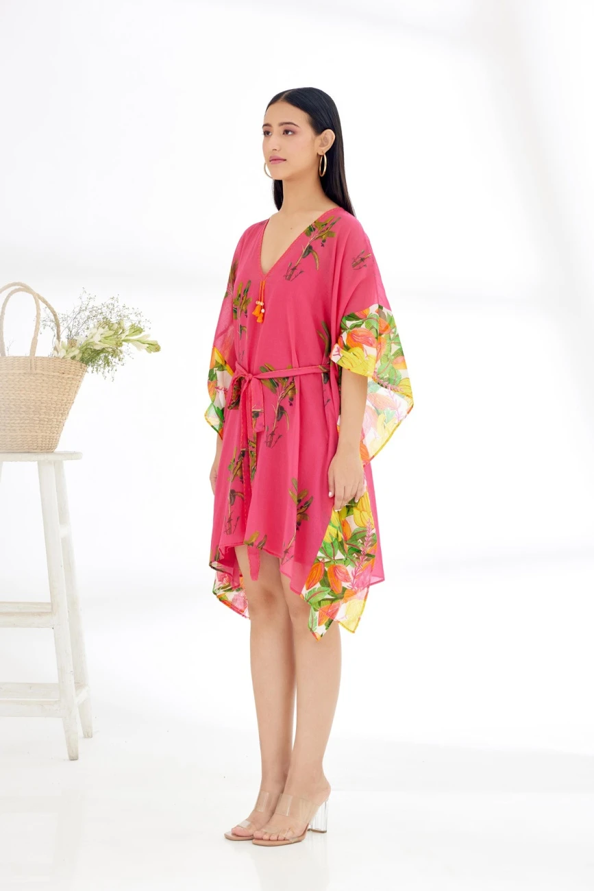 Fuschia Banana Tree Kaftan Dress 6 Fuschia Banana Tree Kaftan Dress - Image 4
