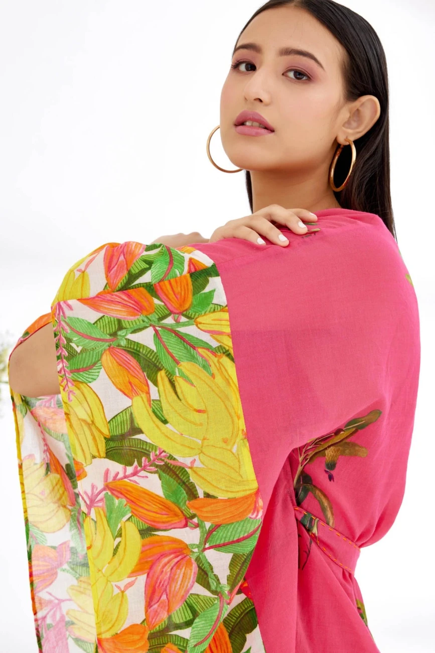 Fuschia Banana Tree Kaftan Dress 9 Fuschia Banana Tree Kaftan Dress - Image 7
