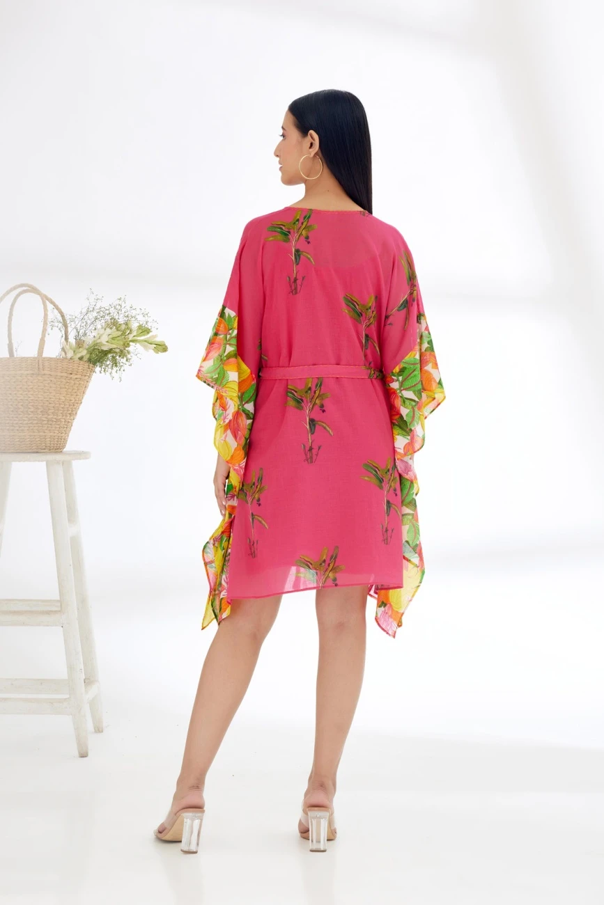 Fuschia Banana Tree Kaftan Dress 10 Fuschia Banana Tree Kaftan Dress - Image 8