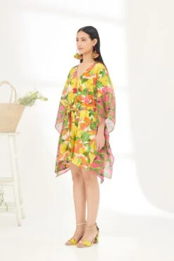 Yellow Banana Fruit Kaftan Dress -Ethereal Styles ss23nk76a3