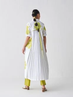 Lime Back Pleat Floral Dress Co-Ord -Ethereal Styles ss23set27b