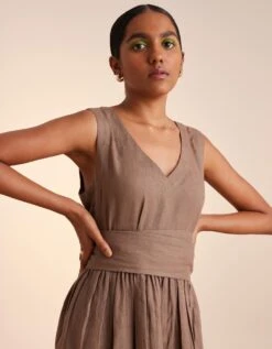 Ash Sleeveless Linen Dress -Ethereal Styles ss23sldash2