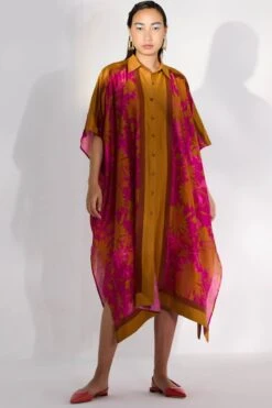 Bouquet Print Sandra Kaftan Dress