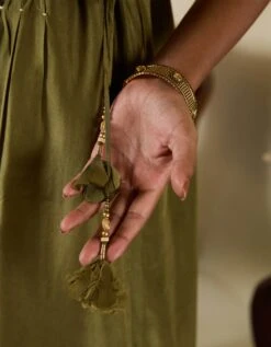 Green Kaftan Style Hand Embroidered Long Dress 15 Green Kaftan Style Hand Embroidered Long Dress -Ethereal Styles tksgreen02setb