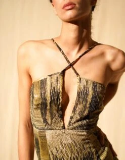 Green Python Print Dress -Ethereal Styles trtrs230164