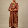 Brown Silk Gathered Kurta-Dress Set 2 Brown Silk Gathered Kurta-Dress Set -Ethereal Styles ts041
