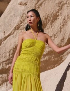 Harlow Pleated Dress -Ethereal Styles tss03lime2