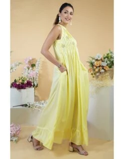 Charming Yellow Kani Art Maxi Dress -Ethereal Styles tt238drlc042